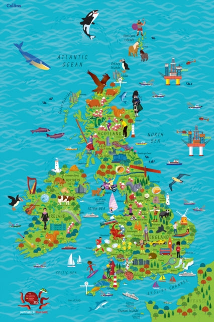 Children's Wall Map of the United Kingdom and Ireland-9780008212087