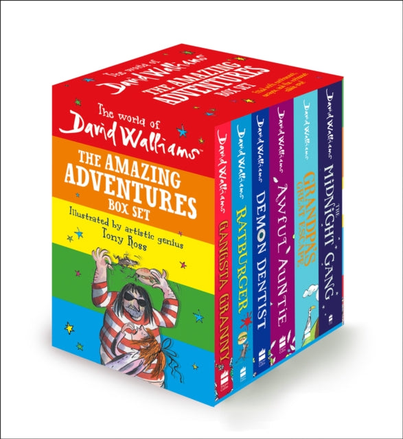 The World of David Walliams: The Amazing Adventures Box Set : Gangsta Granny; Ratburger; Demon Dentist; Awful Auntie; Grandpa's Great Escape; the Midnight Gang-9780008460990