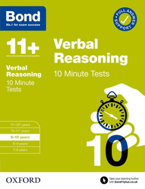 Bond 11+: Bond 11+ 10 Minute Tests Verbal Reasoning 9-10 years-9780192778505