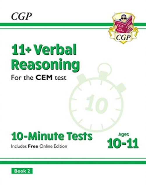 11+ CEM 10-Minute Tests: Verbal Reasoning - Ages 10-11 Book 2 (with Online Edition)-9781789081862