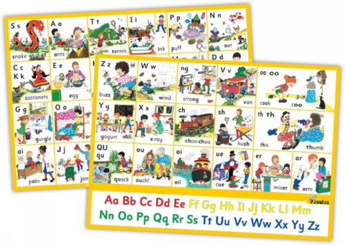 Jolly Phonics Letter sound Wall Charts : In Print Letters (British English edition)-9781844145201