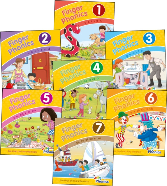 Finger Phonics Books 1-7 : in Precursive Letters (British English edition)-9781844146505