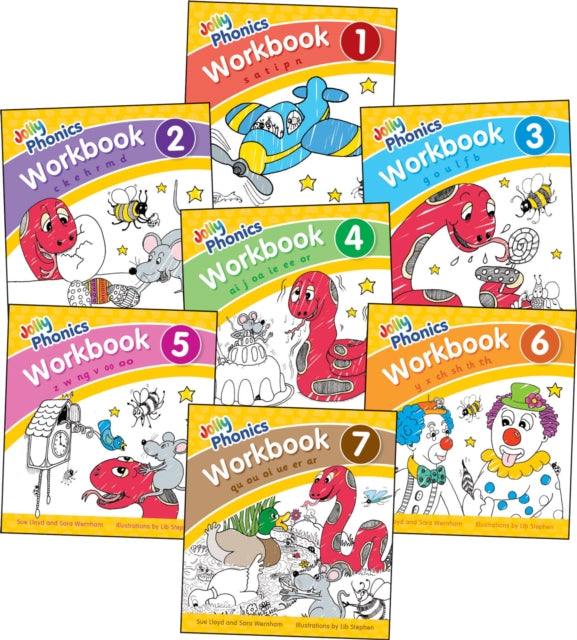Jolly Phonics Workbooks 1-7 : in Precursive Letters (British English edition)-9781844146581
